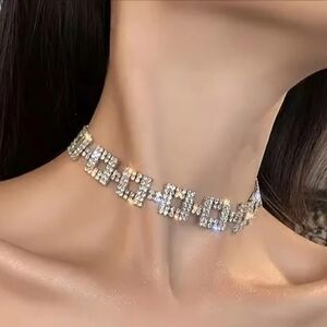Choker Rhinestone Necklace Elegant